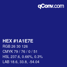 Color code: HEX #1A1E7E | qconv.com