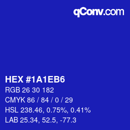 カラーコード: HEX #1A1EB6 | qconv.com