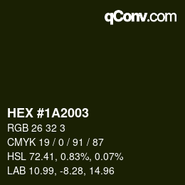 Color code: HEX #1A2003 | qconv.com