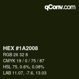 Color code: HEX #1A2008 | qconv.com