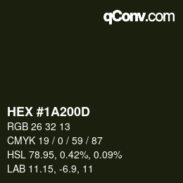 Color code: HEX #1A200D | qconv.com