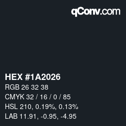 Color code: HEX #1A2026 | qconv.com