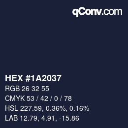 カラーコード: HEX #1A2037 | qconv.com