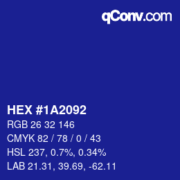 Color code: HEX #1A2092 | qconv.com