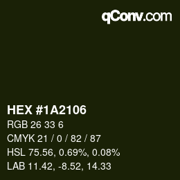 Color code: HEX #1A2106 | qconv.com
