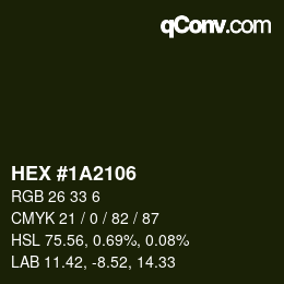 Color code: HEX #1A2106 | qconv.com