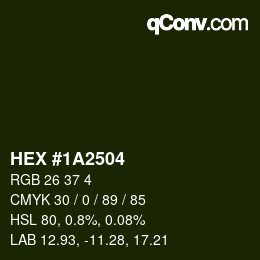 颜色代码: HEX #1A2504 | qconv.com