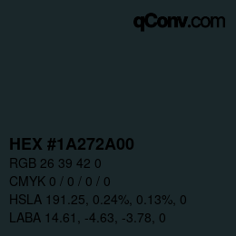 Color code: HEX #1A272A00 | qconv.com