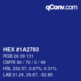 Color code: HEX #1A2783 | qconv.com