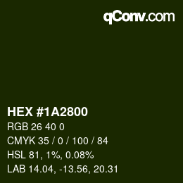 Color code: HEX #1A2800 | qconv.com