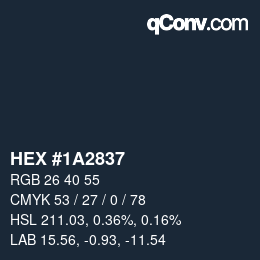 Color code: HEX #1A2837 | qconv.com