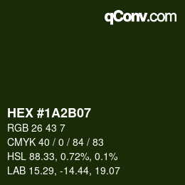 Color code: HEX #1A2B07 | qconv.com