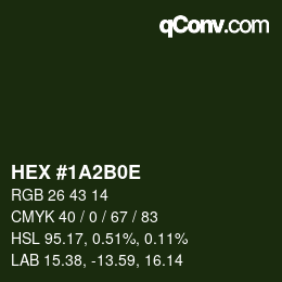 Color code: HEX #1A2B0E | qconv.com