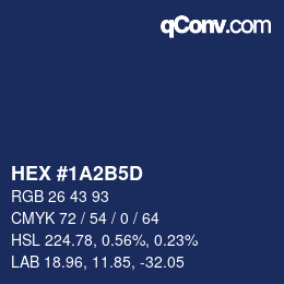 カラーコード: HEX #1A2B5D | qconv.com
