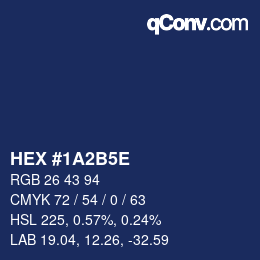 Código de color: HEX #1A2B5E | qconv.com