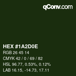 カラーコード: HEX #1A2D0E | qconv.com