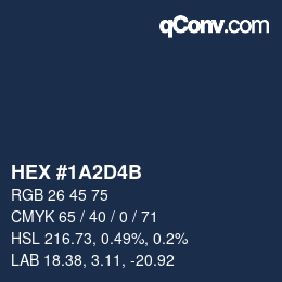 カラーコード: HEX #1A2D4B | qconv.com