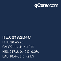 カラーコード: HEX #1A2D4C | qconv.com