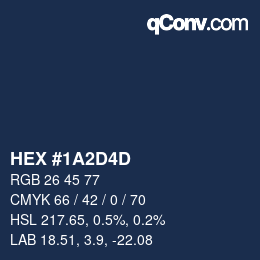 Color code: HEX #1A2D4D | qconv.com