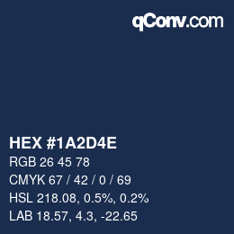 カラーコード: HEX #1A2D4E | qconv.com