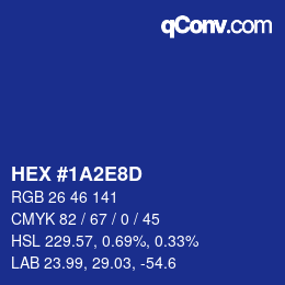 カラーコード: HEX #1A2E8D | qconv.com