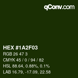 カラーコード: HEX #1A2F03 | qconv.com