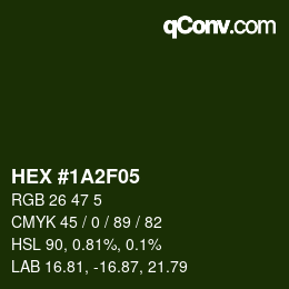 Color code: HEX #1A2F05 | qconv.com