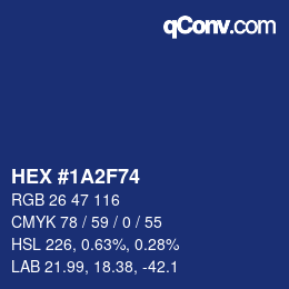 Código de color: HEX #1A2F74 | qconv.com