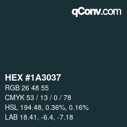 Color code: HEX #1A3037 | qconv.com