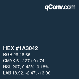 Color code: HEX #1A3042 | qconv.com