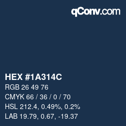 Color code: HEX #1A314C | qconv.com