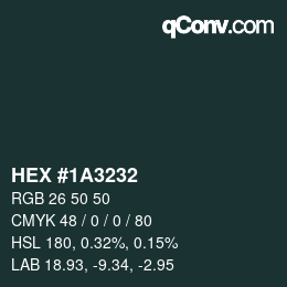 Color code: HEX #1A3232 | qconv.com