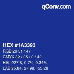 カラーコード: HEX #1A3393 | qconv.com