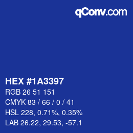 Color code: HEX #1A3397 | qconv.com