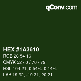 Color code: HEX #1A3610 | qconv.com