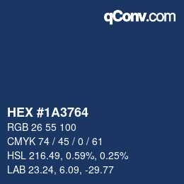 カラーコード: HEX #1A3764 | qconv.com