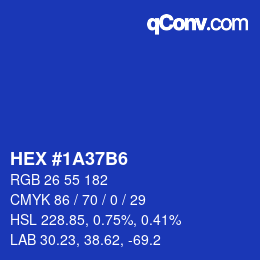 Color code: HEX #1A37B6 | qconv.com