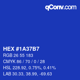 Color code: HEX #1A37B7 | qconv.com