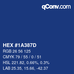 Color code: HEX #1A387D | qconv.com