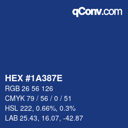 Color code: HEX #1A387E | qconv.com