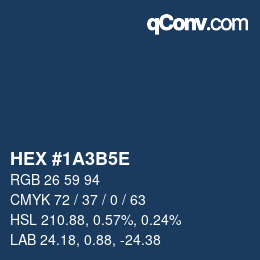 Color code: HEX #1A3B5E | qconv.com