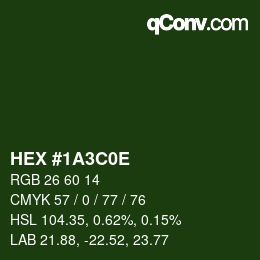 Color code: HEX #1A3C0E | qconv.com