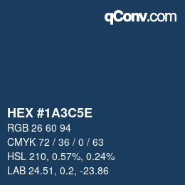Color code: HEX #1A3C5E | qconv.com