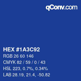 Color code: HEX #1A3C92 | qconv.com