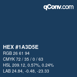 Color code: HEX #1A3D5E | qconv.com
