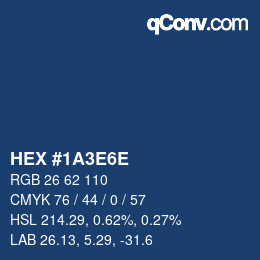 Color code: HEX #1A3E6E | qconv.com