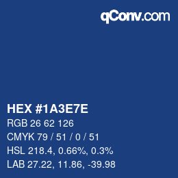 カラーコード: HEX #1A3E7E | qconv.com