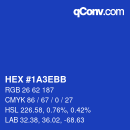 Color code: HEX #1A3EBB | qconv.com