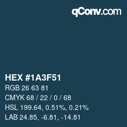 Color code: HEX #1A3F51 | qconv.com