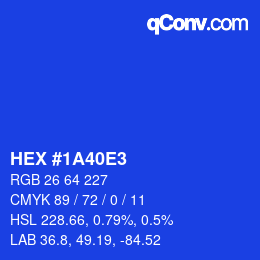 Color code: HEX #1A40E3 | qconv.com